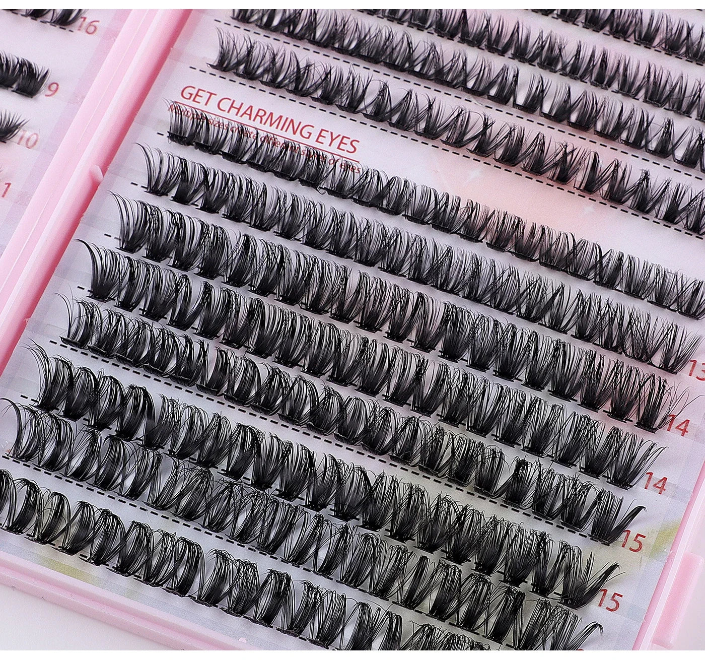 Lash Extension Kit 640 Pcs 3D Thick Fluffy Lash Clusters 30+40+50D 9-16mm Eyelash Set Individual Lashes with Bond and Remover