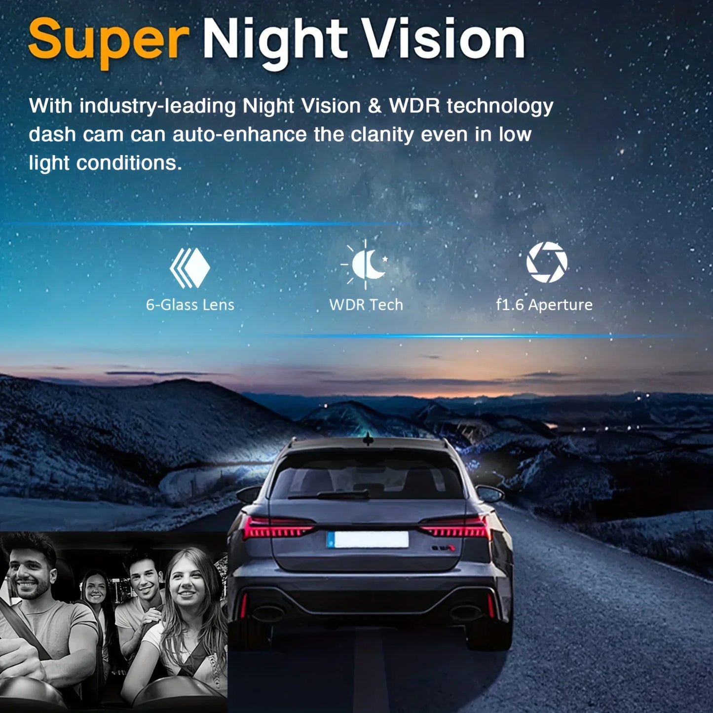 Dash Camera Front And Inside,3.16inch dash Cam 1080P G Sensor HD Night Vision Loop Recording Wide Angle Car DVR