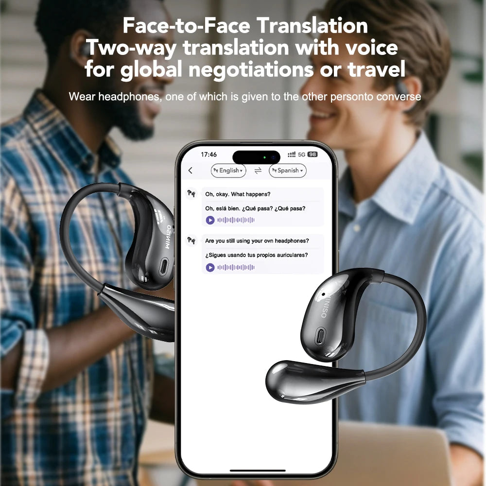 MINISO M95 Intelligent Wireless Headphones Face-to-Face Translation Bluetooth Earphones Wireless Earbuds Low Latency Headphones