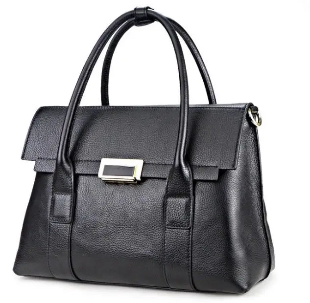 2024 New Genuine Leather Briefcase Women Handbags Large Capacity Ladies Fashion Cowhide Shoulder Messenger Bags Portable
