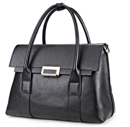 2024 New Genuine Leather Briefcase Women Handbags Large Capacity Ladies Fashion Cowhide Shoulder Messenger Bags Portable