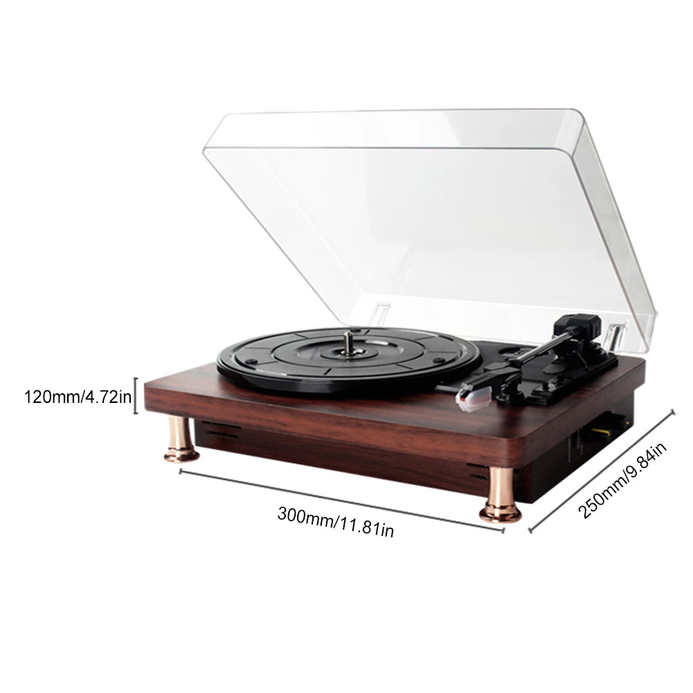 Retro Style Vinyl Record Player Bluetooth Turntable Record Player 33/45/78RPM urntable Gramophone Phonograph for Home Decoration