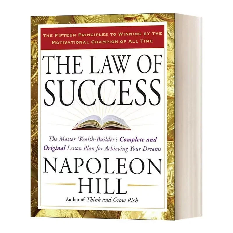 2 Books Set By Napoleon Hill Think And Grow Rich And The Law of Success Reading Books for Adult