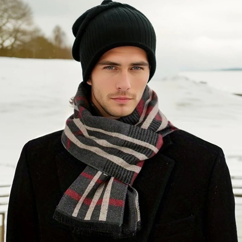 Fashion Scarves Man Autumn Winter Thick Warm Cashmere Business Long Wraps Boy Classic Shawl muffler