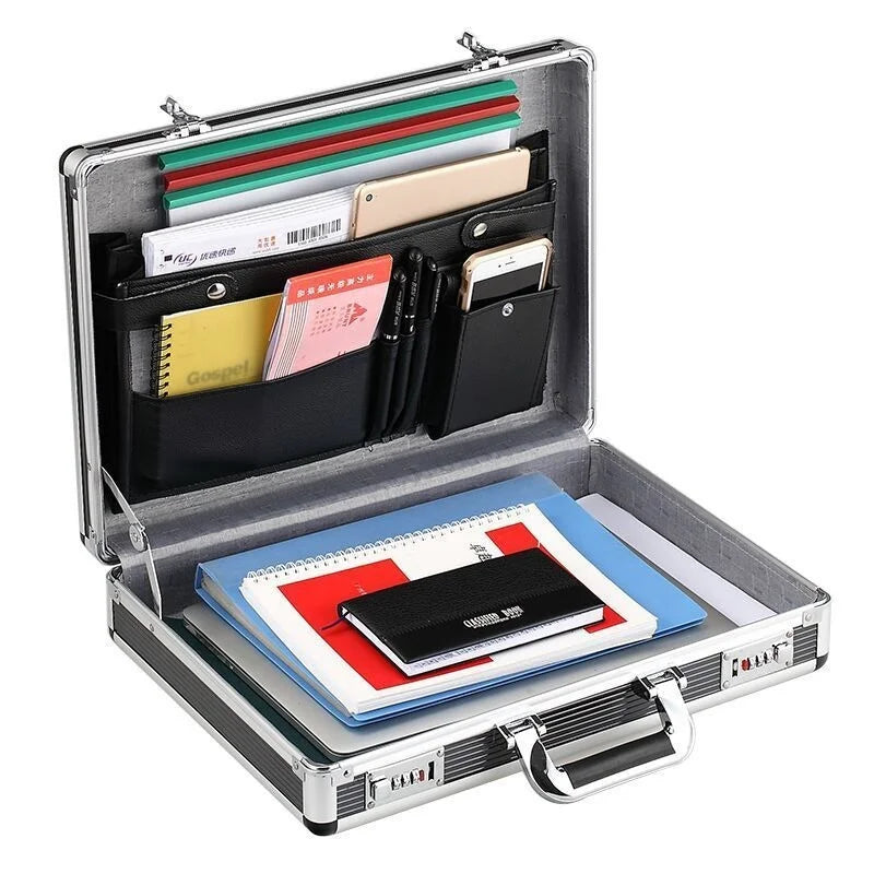 Password Lock Storage Box Office Folder Big Data Organization Certificate Aluminum Alloy Frame Canvas Tool Bag Organizer