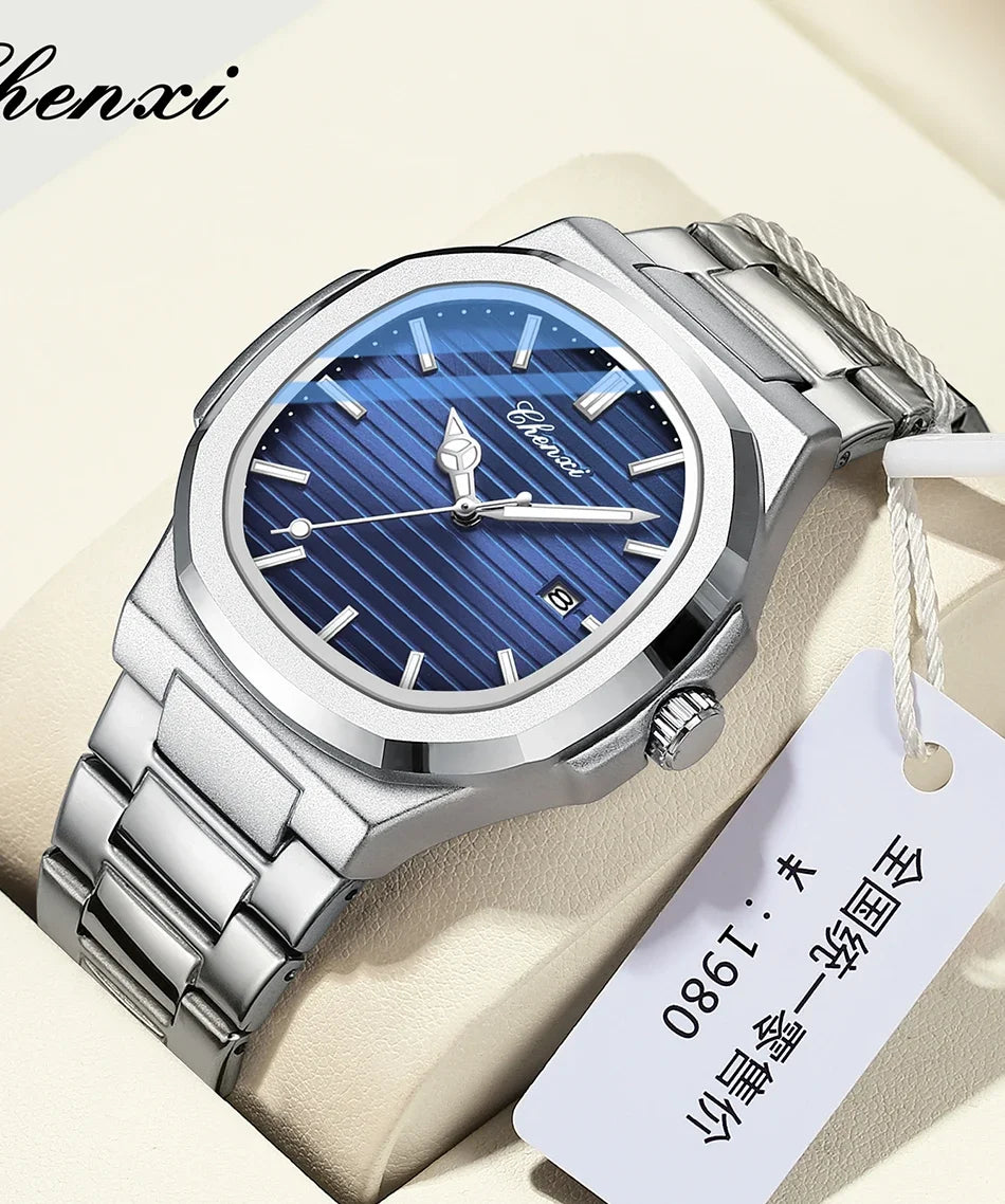 CHENXI 8222 Luxury Gold Stainless Steel Luminous Casual Business Watch For Men Fashion Quartz Wristwatches Waterproof