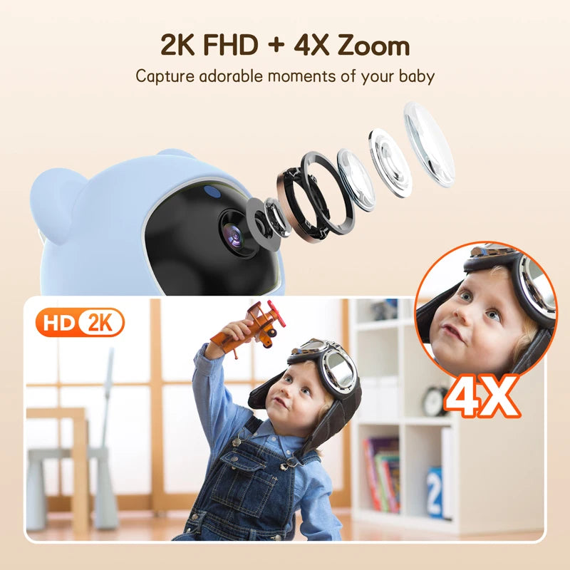 Baby Monitor Camera IR Night Vision Motion Detection Breastfeeding Reminder 5-inch Wifi Baby Monitor with Tuya Smart App