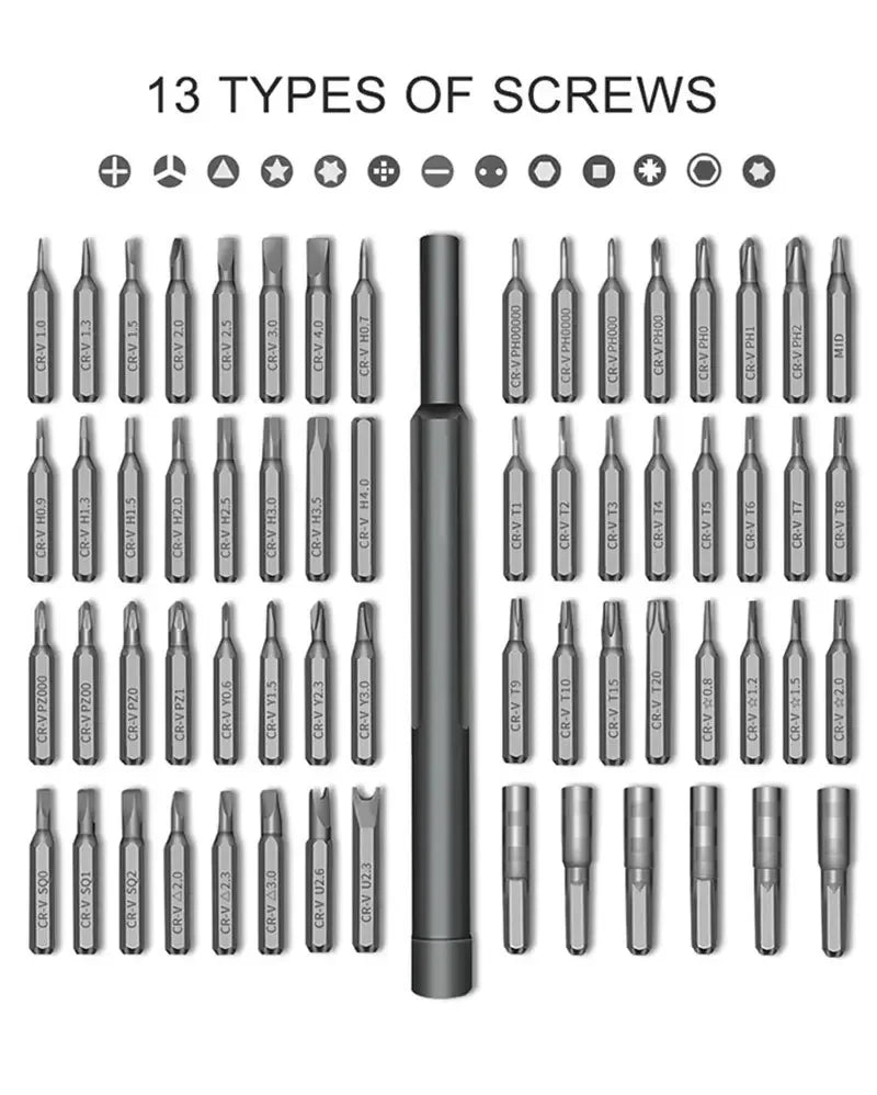 Magnetic Precision Screwdriver Set 63 In 1 With 62 Piece Mini Pocket Screwdriver Set  Small Repair Set For Mobile Phone/PC/Came