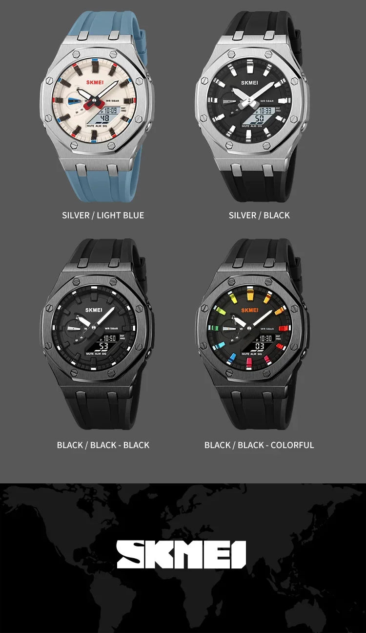 SKMEI 2243 Waterproof Night Glow Electronic Watch  Student Electronic Watch Multi functional Sports  Men's Watch