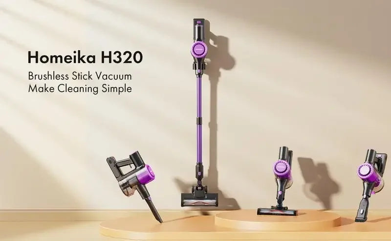 Homeika Cordless Vacuum Cleaner, 28Kpa Powerful Suction, 380W Powerful Brushless Motor, 8in1 Lightweight Handheld Vacuum Cleaner