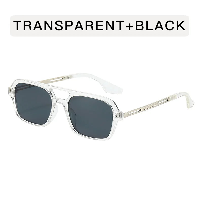 Small Square Frame Double Beam Sunglasses Men And Women Pilot Retro Sunglasses Classic Sunglasses