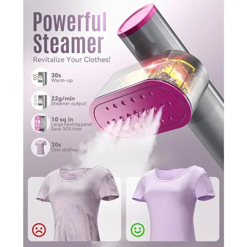 Steamer for Clothes,100V-240V Wide Voltage Travel Garment Steamer,15s Fast Heat Up, Clothes Steamer 2 In 1,2 Levels Steam