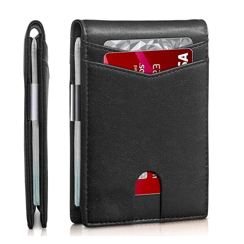 Rfid Carbon Fiber Men Wallets Money Bag Credit Card Holder Money Clip Wallet for Men Small Purse Male Billfold Black Vallet Slim