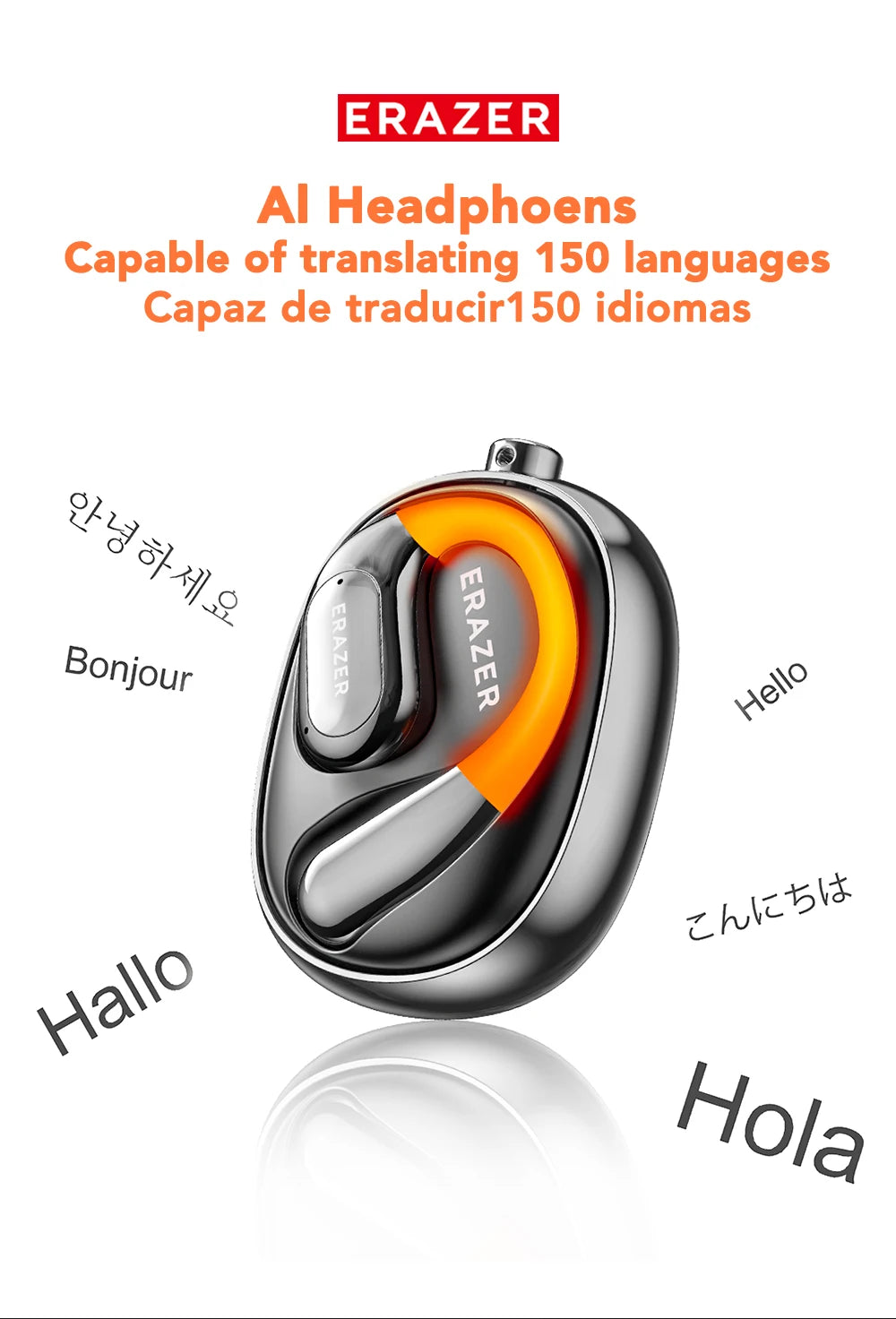 [AI Translator Earphone] ERAZER XF31 Bluetooth Translation Earbuds Sleep ASMR Headset DIY APP  AI Wireless Headphones Open Back