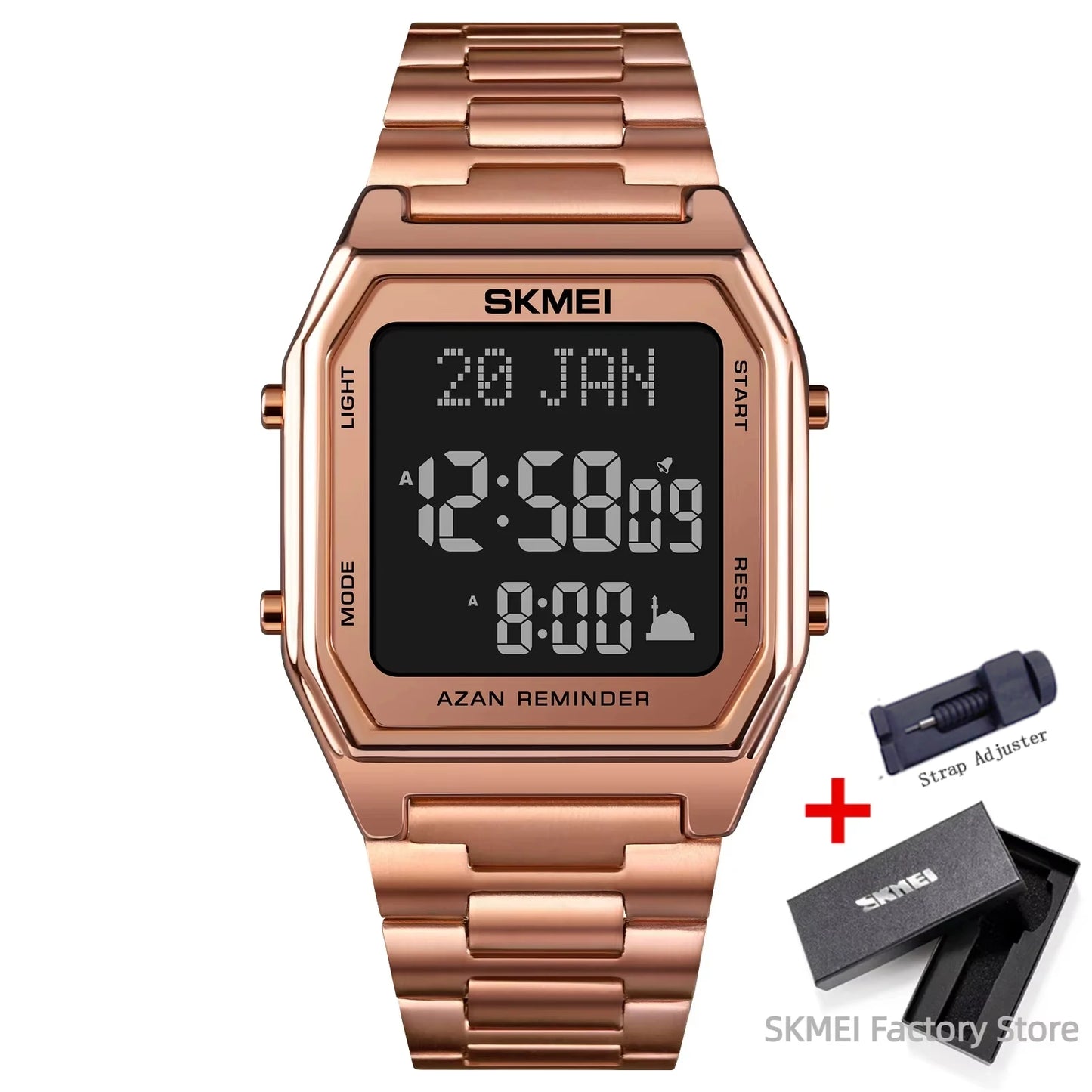 SKMEI 1763 Watch for Men Sport Waterproof Pilgrmage Qibla Direction Religious Month Day Hijri Calendar Digital Mens Wristwatches