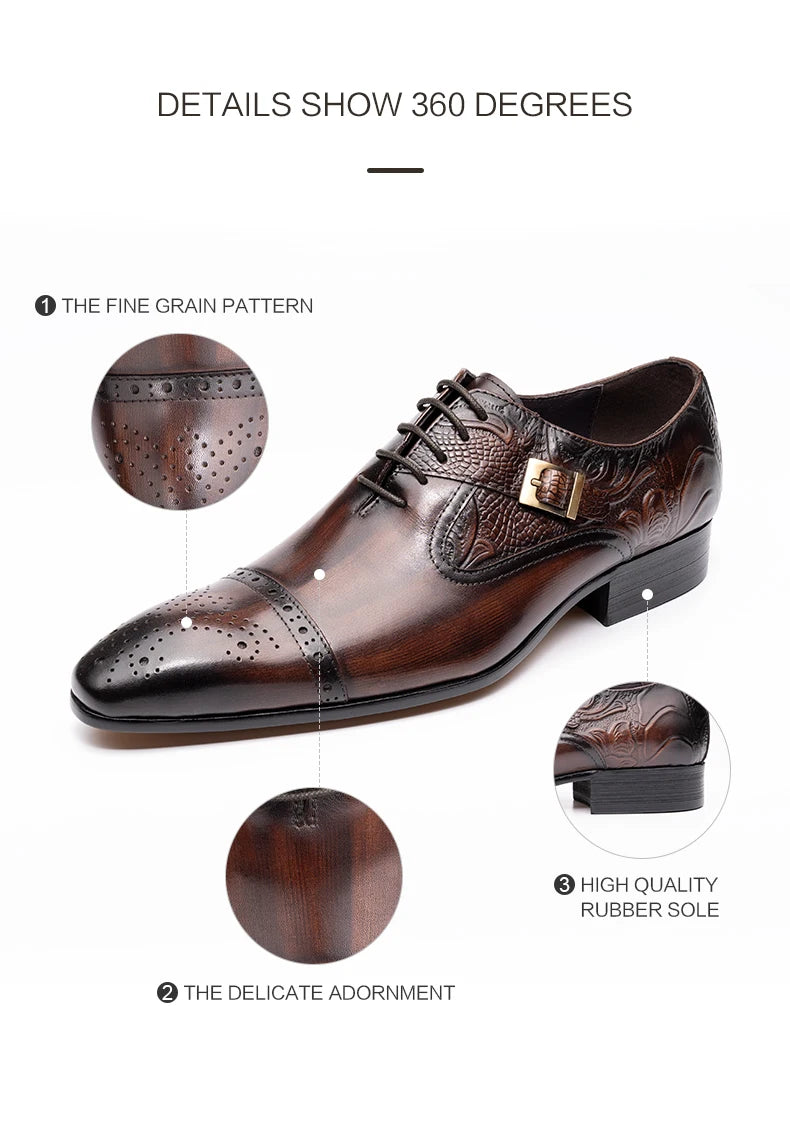 Classic Luxury Men Shoes Oxford Male Wedding Party Formal Genuine Leather Dress Shoe European Style Men High Quality New Arrival