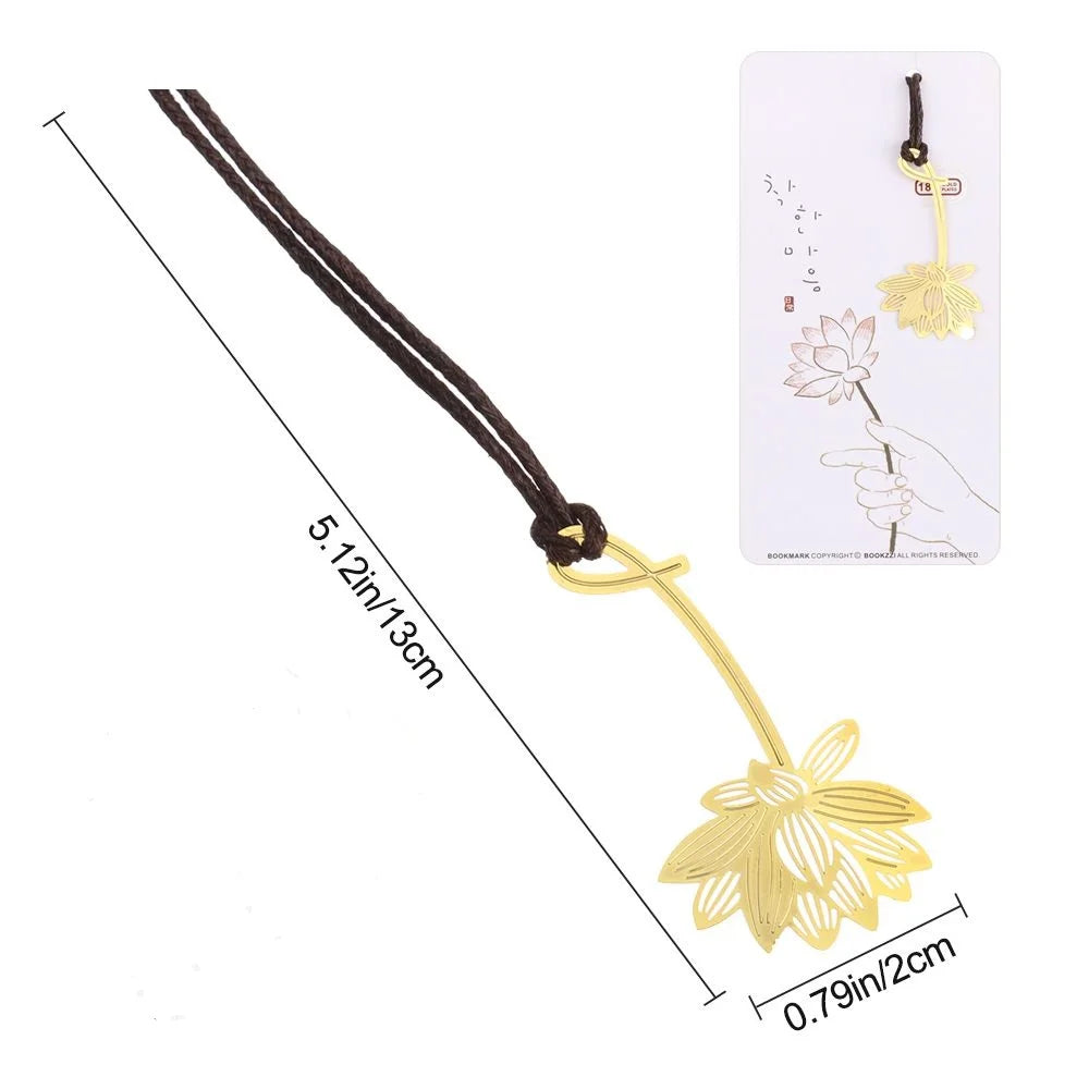 Metal Golden Rose Bookmarks Gift Box Flower Bookmark Student Stationery Gifts Unique Page Marker Book Page Holder Book Clip