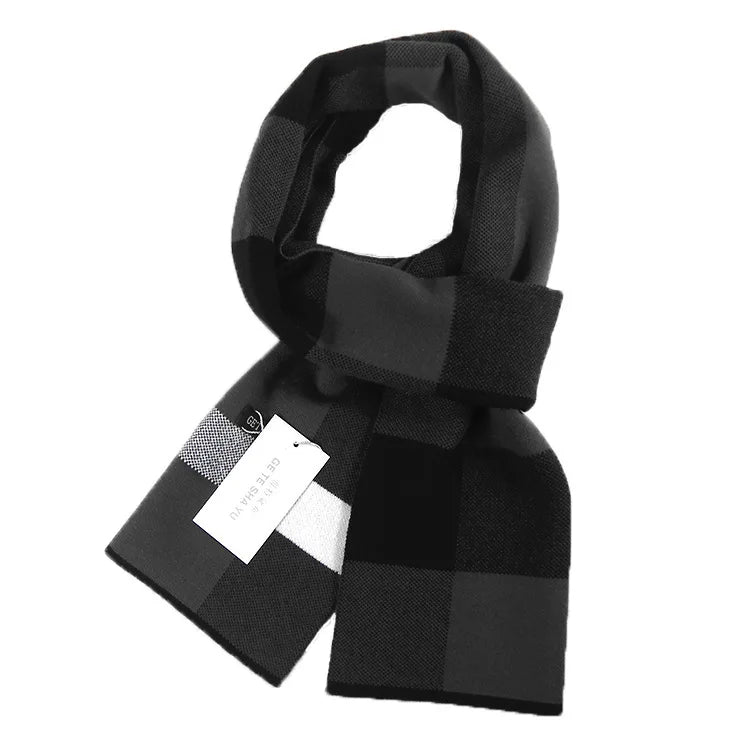 Designer Brand Men Cashmere Plaid Scarf Warm Neckercheif Classic Lattice Man Business Scarves Wraps Fashion Male Bufandas Shawls