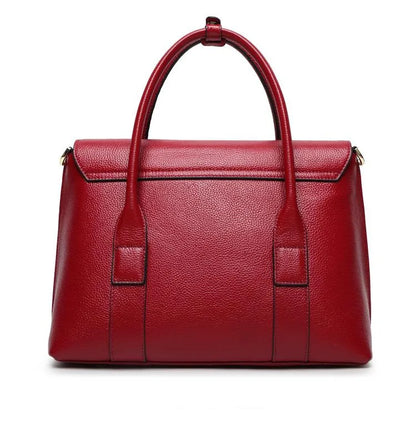 2024 New Genuine Leather Briefcase Women Handbags Large Capacity Ladies Fashion Cowhide Shoulder Messenger Bags Portable