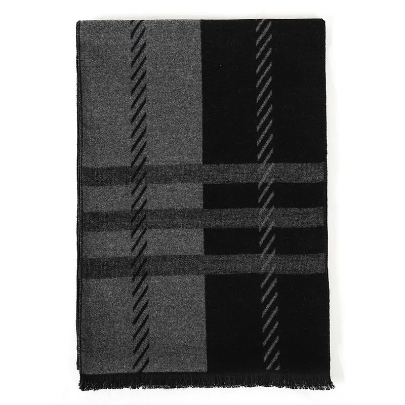 Men's Cotton Scarf Warm Neckerchief Patchwork Striped Scarves Soft Long Casual Male Bufanda Pashmina Shawl