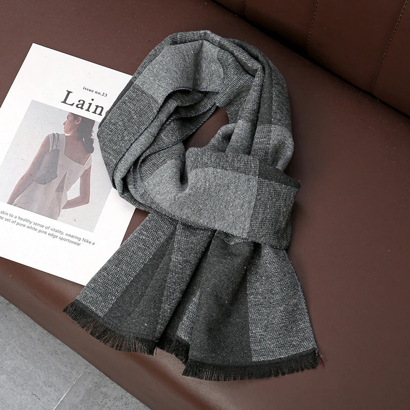 Cashmere Men Scarf Fashion Designer Winter Outdoor Windproof Warm Soft Classic Shawl Thicken Muffler Long Wraps Scarve Male