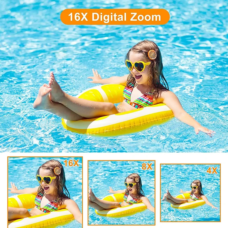 HD 1080P 2.4 Inch Digital Camera Rechargeable Cameras with 16x Zoom Compact Camera 44MP Cameras for Kids Beginner Camera