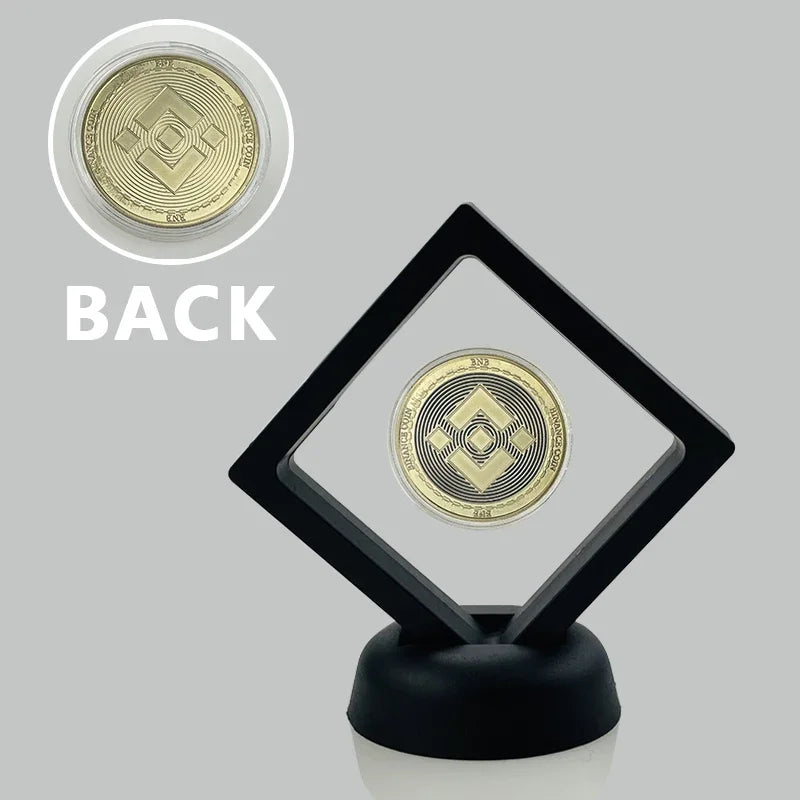 New Product Commemoration Coin Dogecoin Ethereum BNB TRX Ripple Cardano Crypto Bitcoin Litecoin Cryptocurrency With Nice Stand