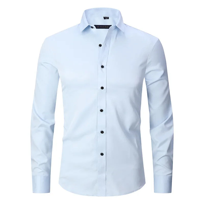 Spring Men's Social Shirt Slim Business Dress Shirts Male Long Sleeve Casual Formal Elegant Shirt Blouses Tops ManBrand Clothe