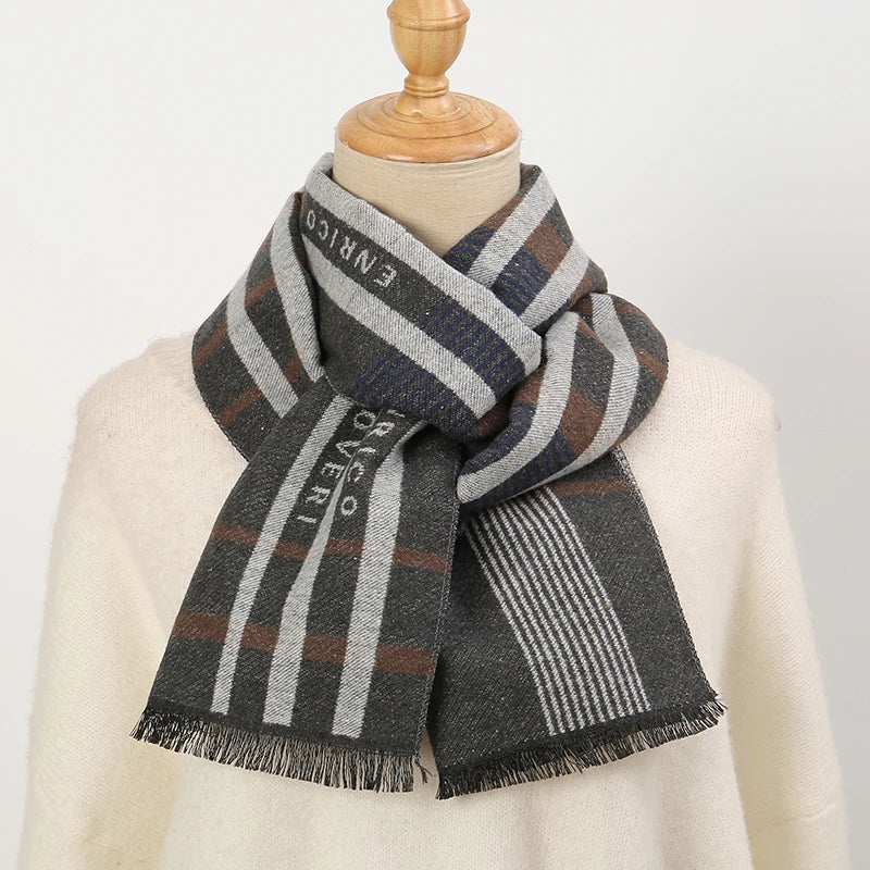 Fashion Scarves Man Autumn Winter Thick Warm Cashmere Business Long Wraps Boy Classic Shawl muffler