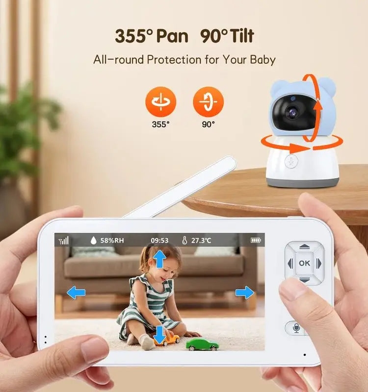 Baby Monitor Camera IR Night Vision Motion Detection Breastfeeding Reminder 5-inch Wifi Baby Monitor with Tuya Smart App