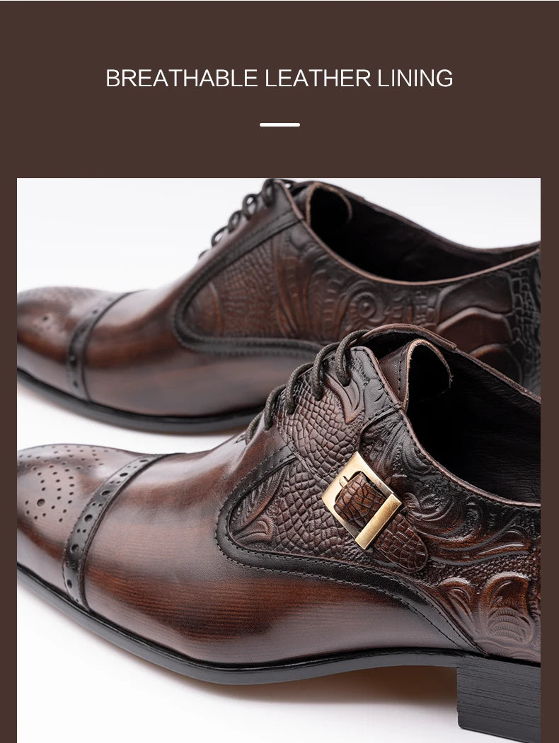 Classic Luxury Men Shoes Oxford Male Wedding Party Formal Genuine Leather Dress Shoe European Style Men High Quality New Arrival