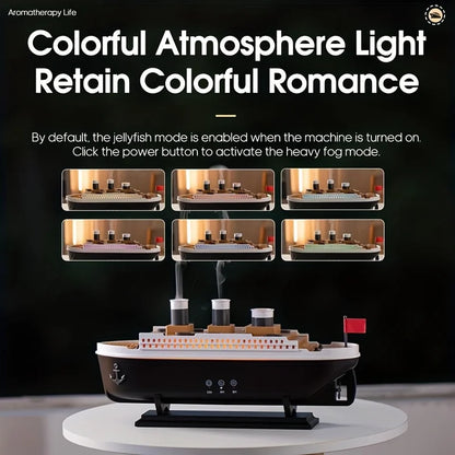 Titanic Ship Model Air Humidifier Home 250ml Remote Control Essential Oil Jellyfish Smoke Ring Spray Aroma Diffuser Humidifiers