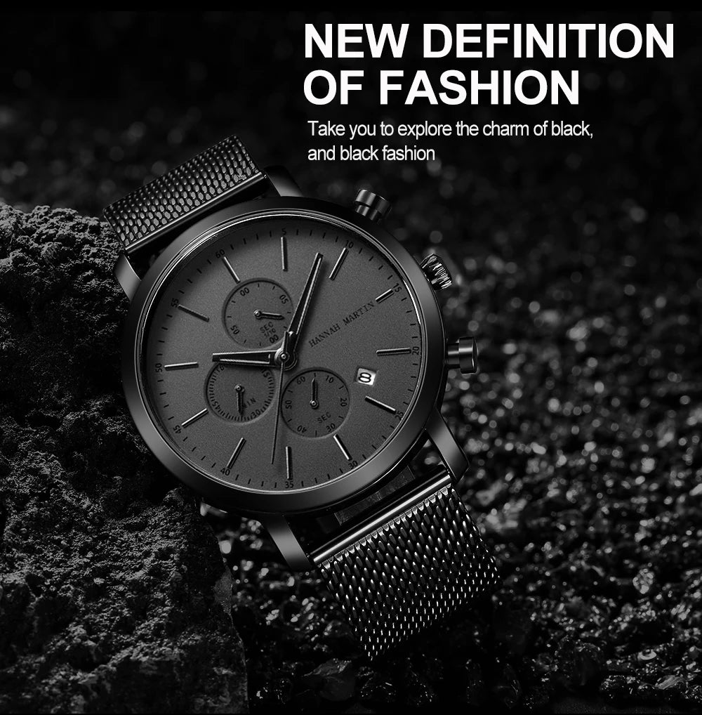 Top Men Watch Brand Business Style Stainless Steel Fashion Waterproof Sports Multifunctional Quartz Wristwatch Relogio Masculino