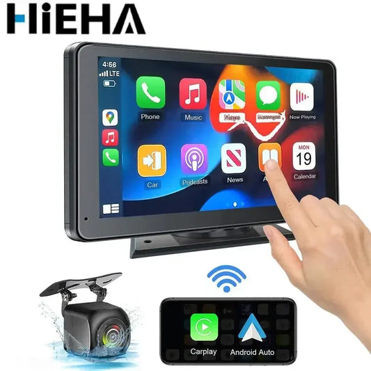 【Hieha】2024 Newest Portable Carplay Screen for Car, 7 Inch IPS Touchscreen Car Stereo Support Wireless Carplay