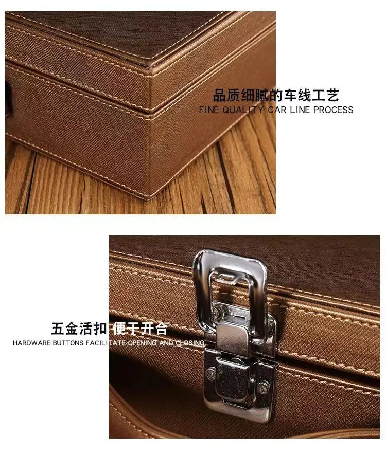 Men's Women's handbags Room Delivery Box Toolbox Information Storage Bag Suitcase Key Leather Business File Box