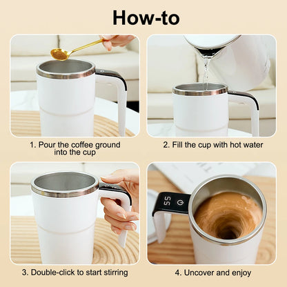 Intelligent temperature measurement magnetic automatic stirring cup electric portable fitness protein shaking powder cup