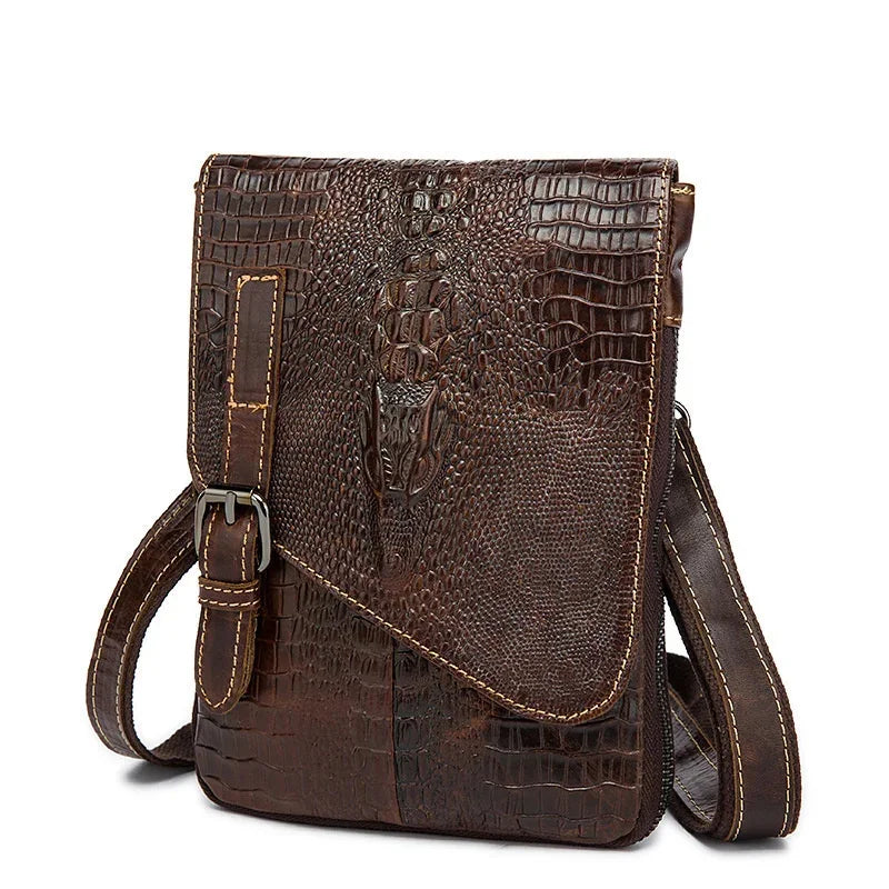 Men Crocodile Classic Briefcase retro Man Genuine Leather Shoulder messenger men luxury designer mens bag