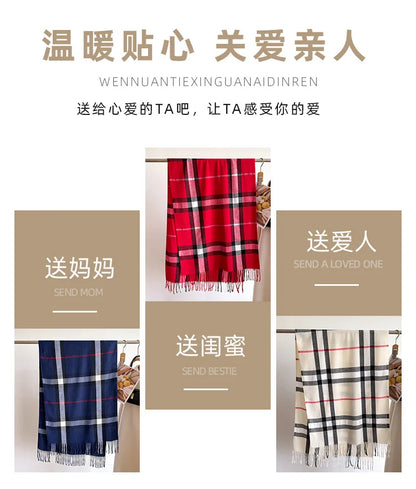 Autumn Winter Fashion Cashmere Imitation Scarf Men Women Warm Thickening Shawl Neckerchief Scarves Accessories Bufanda Tassel