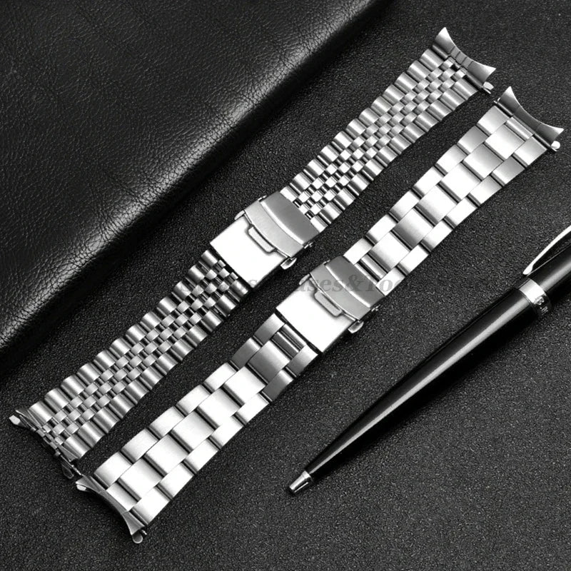 Luxury Solid Stainless Steel Band 18mm 19mm 20mm 21mm 22mm Straps for Seiko for Jubilee for Oyster Belt Men's Watch Accessories