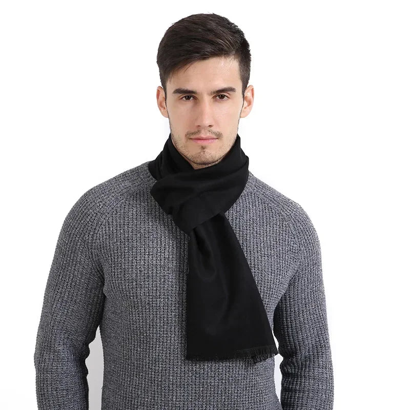 Luxury Brand Winter Plaid Cashmere Men Scarf Warm Checked Pashmina Neck Scarfs Male Business Scarves Christmas Muffler for Men