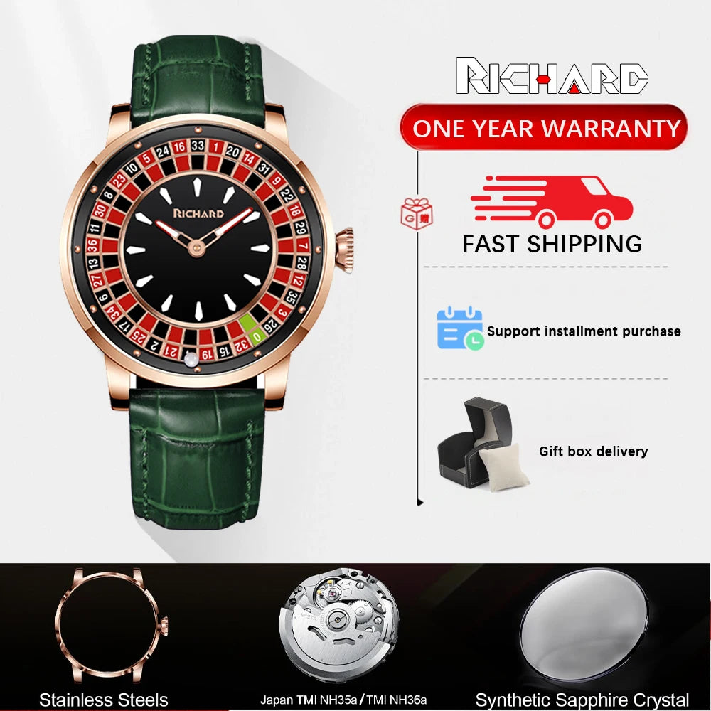 Richard Sapphire Glass NH35 Jacob & Co Betting Market Mens Mechanical Watches Watch Men Top Brands Luxury Wheel Turning Watches