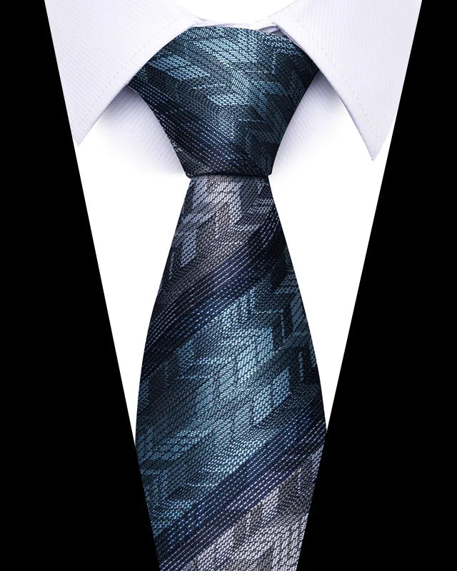 High-quality Wedding Ties For Men Fashion New Style Blue Strip Print Neckties Daily Office Apparel Accessories Gift For Man