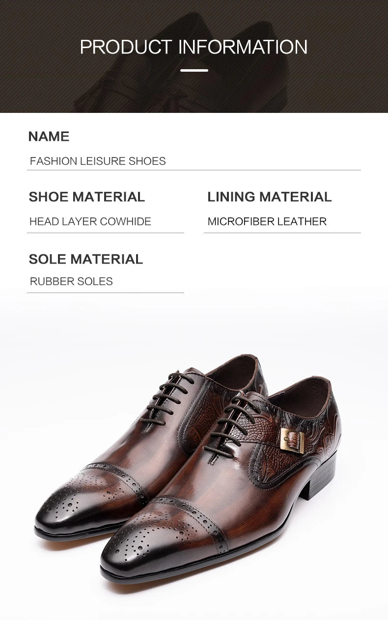 Classic Luxury Men Shoes Oxford Male Wedding Party Formal Genuine Leather Dress Shoe European Style Men High Quality New Arrival