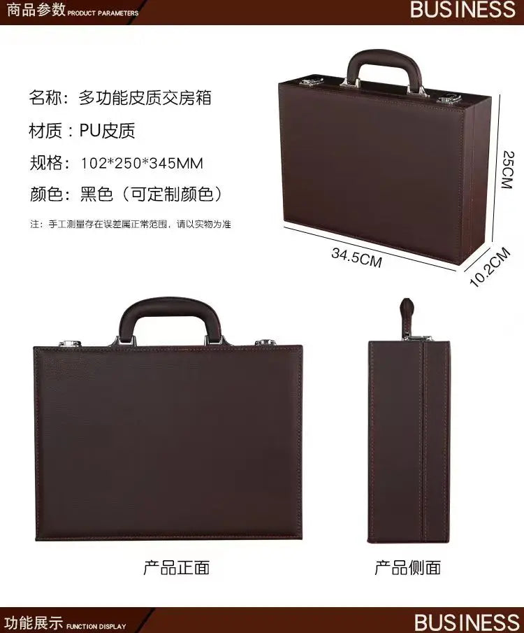 Men's Women's handbags Room Delivery Box Toolbox Information Storage Bag Suitcase Key Leather Business File Box