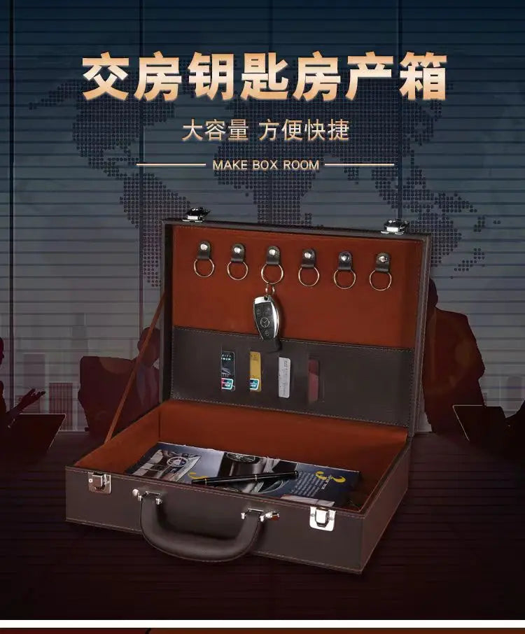 Men's Women's handbags Room Delivery Box Toolbox Information Storage Bag Suitcase Key Leather Business File Box