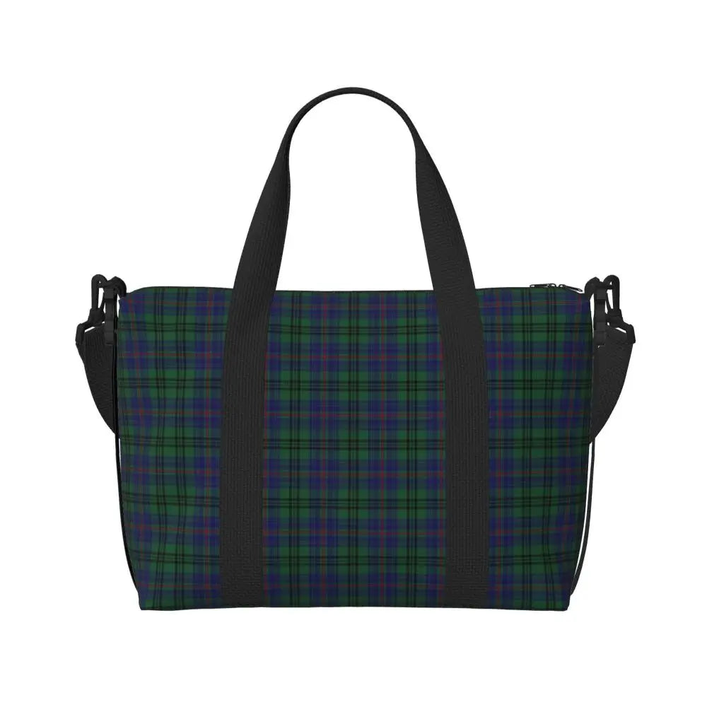 Custom Popular Tartan Plaid Beach Tote Bag for Women Extra Large Gym Carry On Geometric Gingham Check Texture Shopping Bags