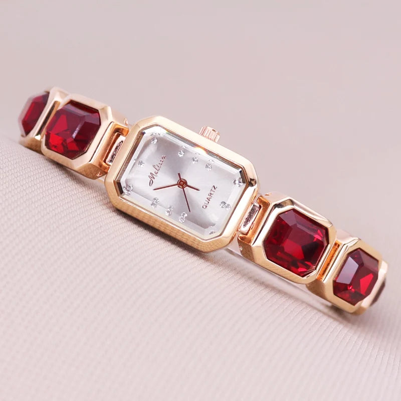 SALE!!! Discount Melissa Crystal Rhinestones Lady Women's Watch Japan Mov't Fashion Hours Ceramic Bracelet Girl's Gift Box