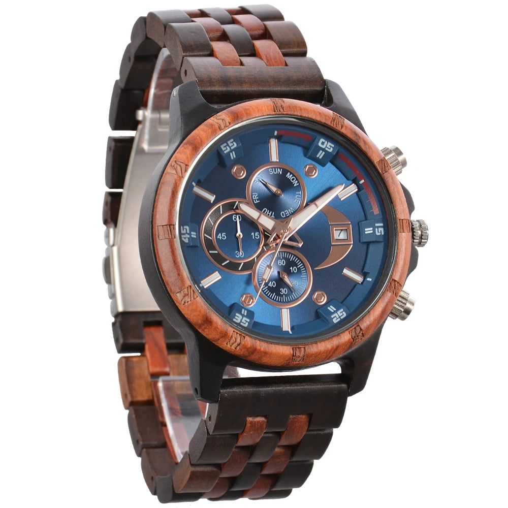 Men Wood Wrist Watch Fashion Quartz Wriwatches Timepieces Chronograph Men's Wooden Watches Gift Driopshipping reloj madera