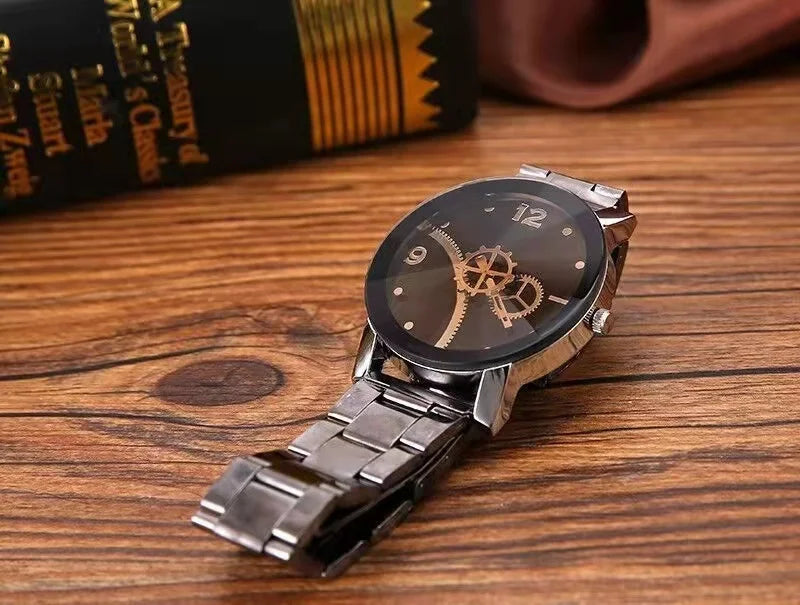 Stylish casual tungsten steel personalized couple clock men's and women's steel band business sports fashion retro watches