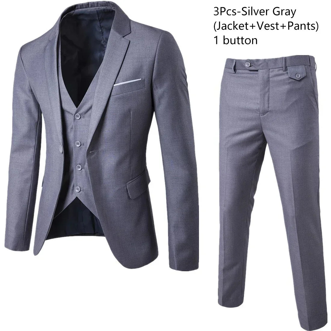 Men Suits For Wedding 3 Pieces Set Elegant Luxury Blazers Outfit Fashion Classic Full Jackets Vest Pants 2024 Formal Costume